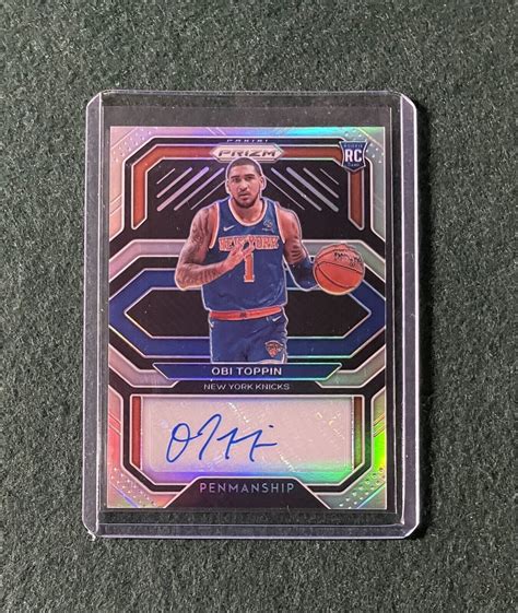 Panini Prizm Penmanship Silver Obi Toppin Rc Rookie Auto Ebay