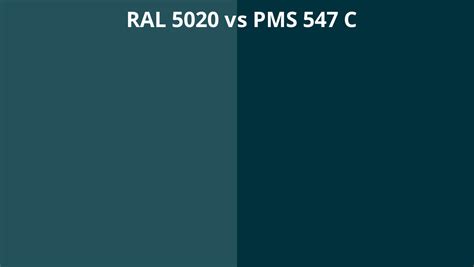 Ral 5020 Vs Pms 547 C Ral Colour Chart Uk