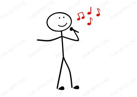 Singing Stick Figure Singer Clipart Singing People Svg Music Png