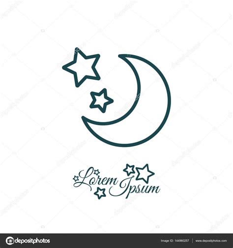 Moon And Stars Line Icon Stock Vector Image By PPVector 144960257