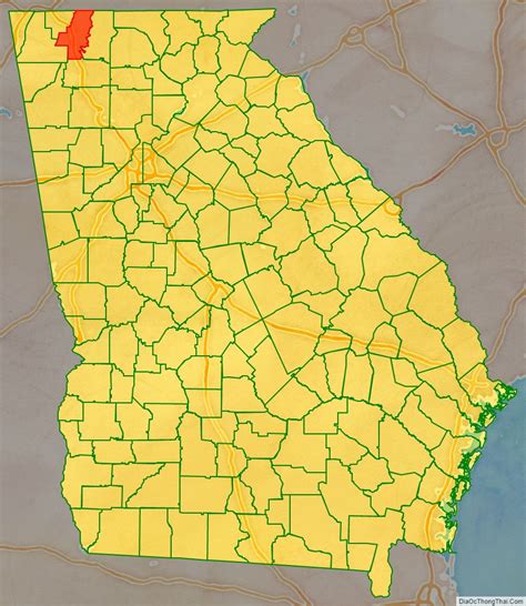 Map of Whitfield County, Georgia - Thong Thai Real