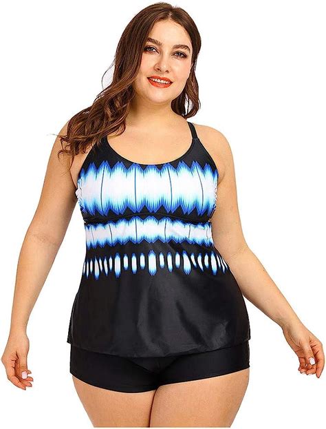 Tankini Damen Set Bikini Oberteil Bikinihosen Zweiteiliger Bademode Frauen Sexy Mode Badeanzug