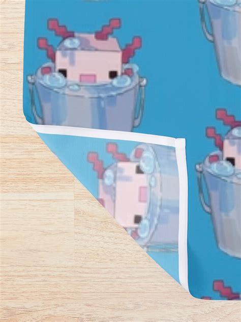 Cute Axolotl Bucket Minecraft Concept Art Shower Curtain By Panda