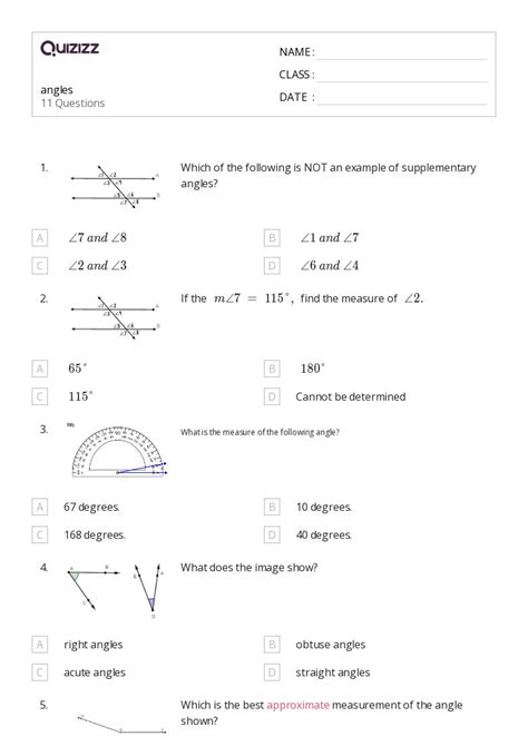 50 Angles Worksheets For 4th Grade On Quizizz Free And Printable