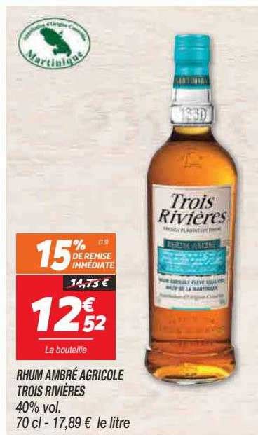 Promo Rhum Ambr Agricole Trois Rivi Res Chez Netto Icatalogue Fr