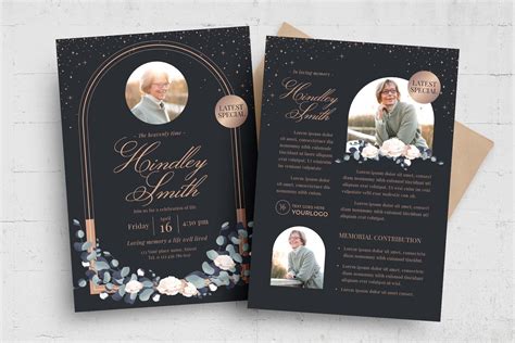 Elegant Funeral Program Template Psd Ai Vector Brandpacks