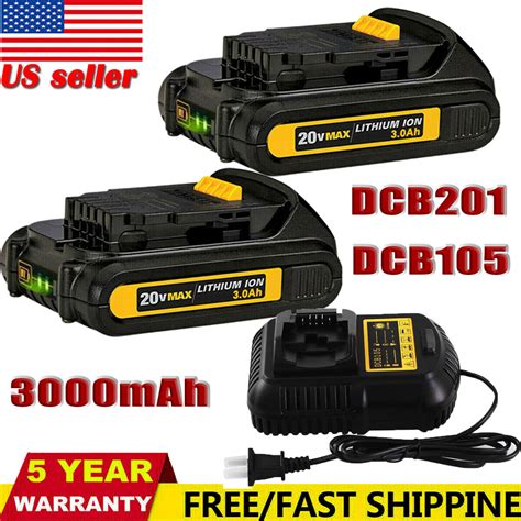 Replacement For Dewalt 20V Battery 20 Volt Lithium 3 0Ah DCB201 DCB105