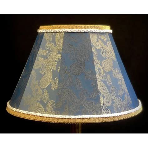 Paisley Jacquard Aqua Blue And Cream Fabric Lampshade