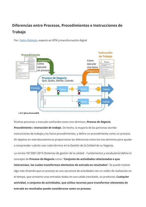 Diferencia Entre Proceso Procedimiento E Instructivo De Hecho La