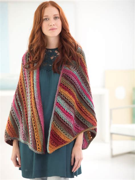 Striated Triangles Shawl Crochet Lion Brand Yarn