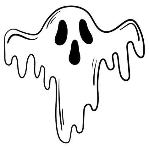 Etiqueta Engomada Del Doodle Lindo Fantasma Para Halloween Vector Premium