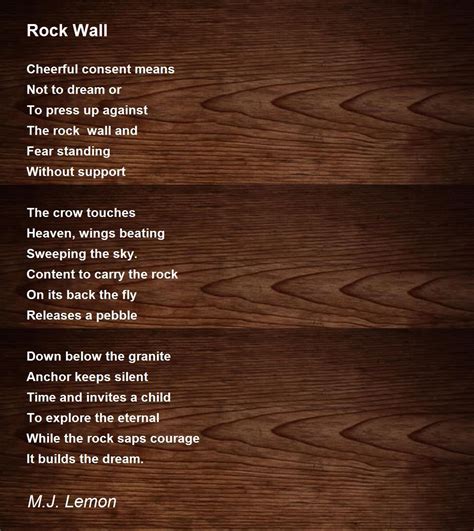 Rock Wall Rock Wall Poem By Mj Lemon