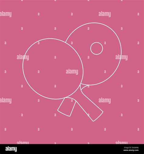 Vector Illustration With Sports Equipment For Table Tennis Two Crossed