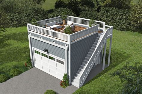 Plan 68705vr Detached Garage Plan With Rooftop Deck Artofit