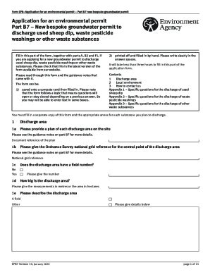 Fillable Online Fillable Online New Bespoke Groundwater Permit To