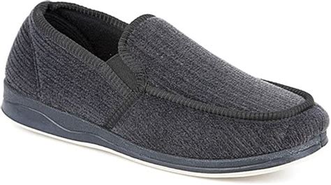 Pavers Mens Full Slippers Memory Foam Insole Comfortable