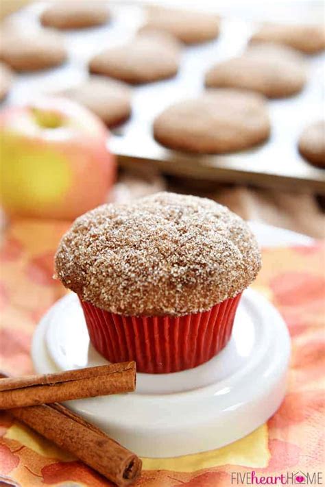 Whole Wheat Apple Cinnamon Muffins • Fivehearthome