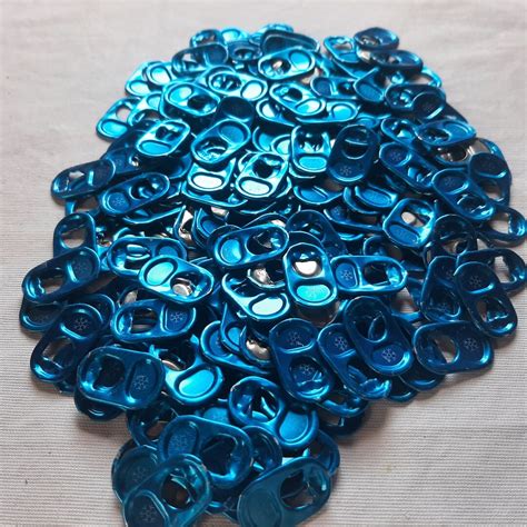 100 Blue Aluminum Pop Soda Beer Ring Pull Pop Tabs For Crafts 1 Hole Rounded Shape Etsy