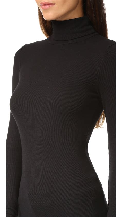 Lyst Three Dots Long Sleeve Turtleneck In Black