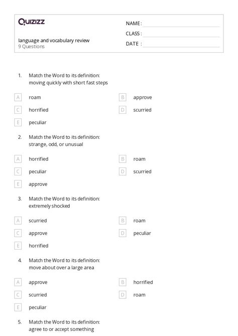 50 Language And Vocabulary Worksheets For 4th Grade On Quizizz Free And Printable