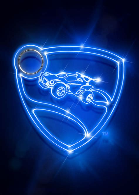 Blue Logo Neon Poster Picture Metal Print Paint By Rocket League