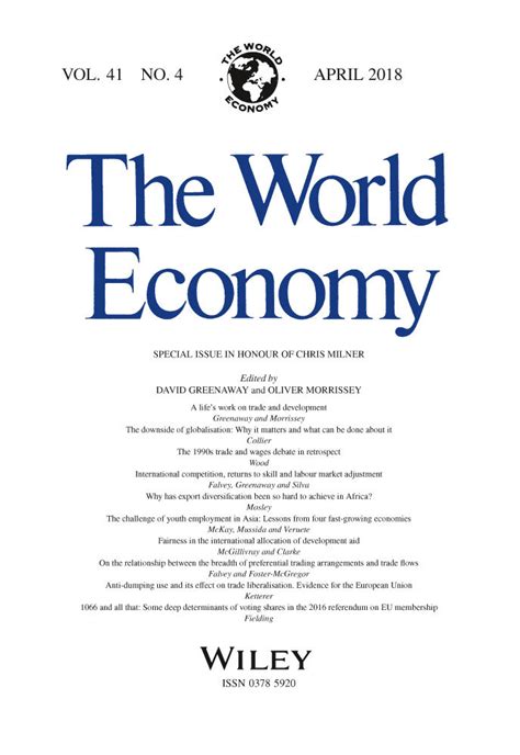 The World Economy Wiley Online Library