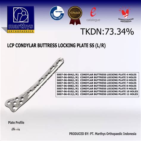 Bone Plate LCP CONDYLAR BUTTRESS LOCKING PLATE 4 5 6 7 8 9 10