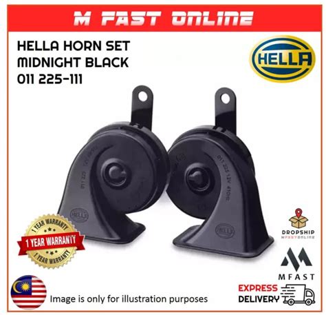 Hella Midnight Black Twin Tone Horn Set Fh Db Original Set