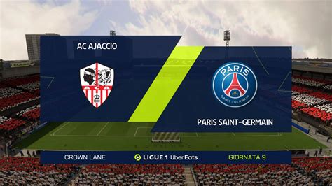 AJACCIO Vs PSG CAMPIONATO LIGUE 1 12 GIORNATA 21 10 22 FIFA23 PS4