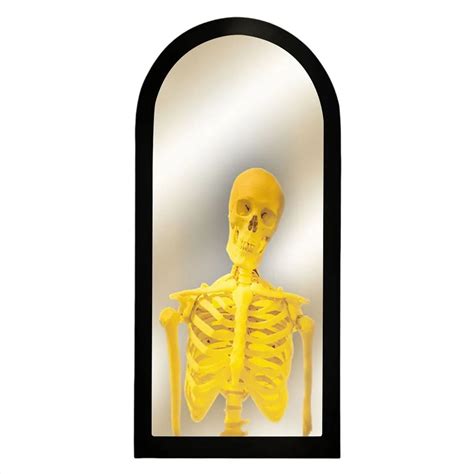 Halloween Decorations Light Up Mr. Bones Hologram Mirrors,Spooky Scary