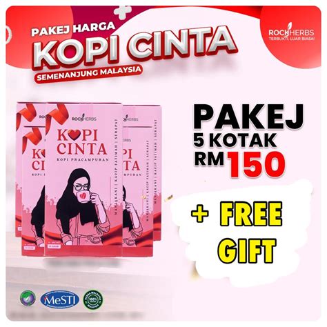 FREE SHIPPING DAN COD 5 KOTAK KOPI CINTA TANPA GULA HALUS Shopee Malaysia