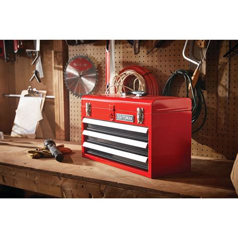 Craftsman Portable Tool Box Ball Bearing 3 Drawer Red Steel 52 Off