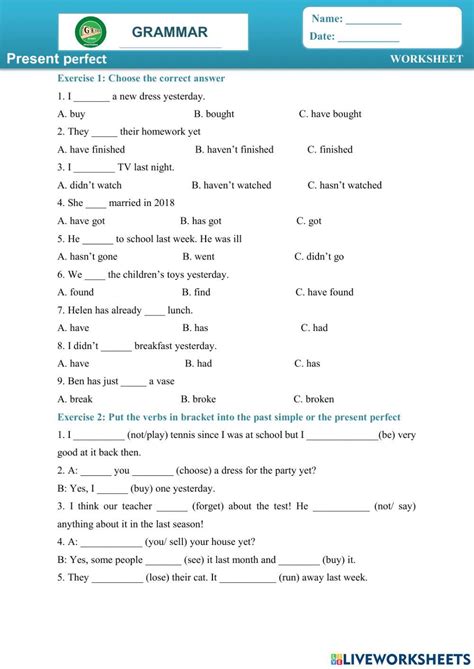 Present Perfect 3 Ms Phuong Worksheet Live Worksheets