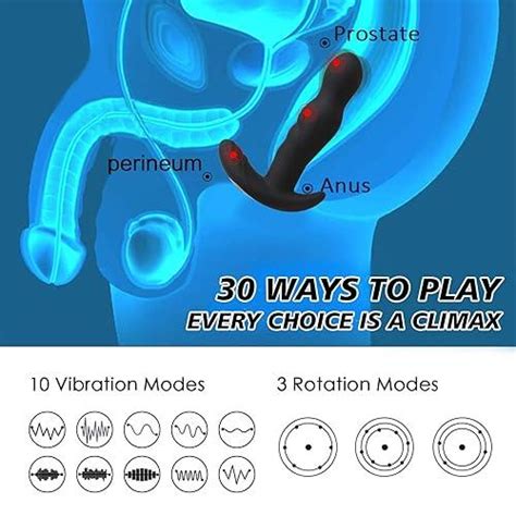 Vibrador anal giratorio de masajeador de próstata tapón anal con