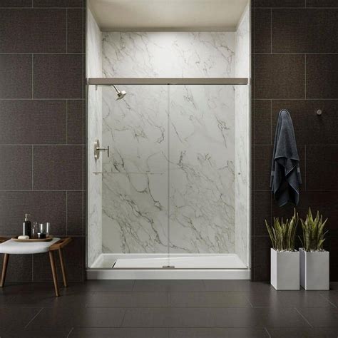 KOHLER Revel 57 60 In X 70 In H Frameless Sliding Shower Door In