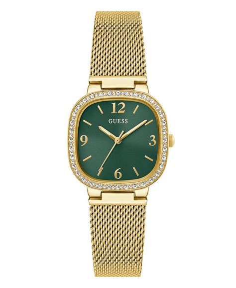 Guess Women S Analog Gold Tone Stainless Steel And Mesh Watch 32mm Macy S