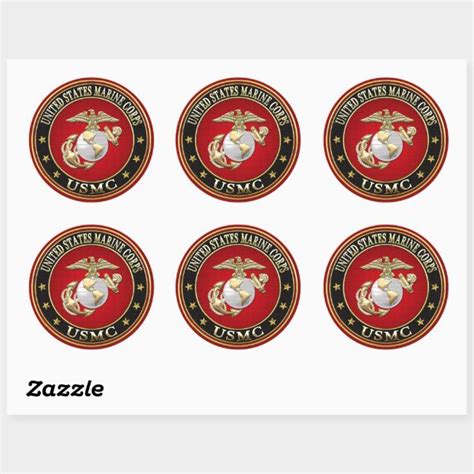 Usmc Ega Special Edition D Classic Round Sticker Affiliate Ad