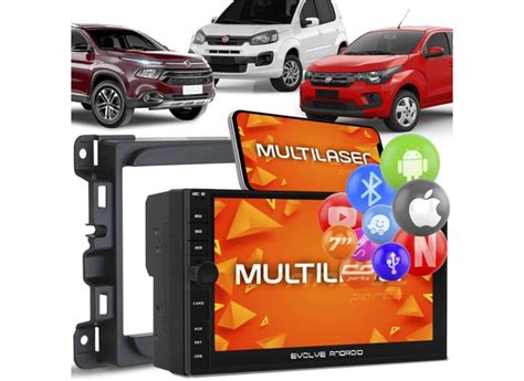 Central Multimídia Evolve Infinity Multilaser MP5 Moldura 2Din 7 Toro