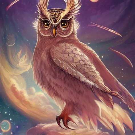 Highly Detailed Anime Owl With Golden Star Dust Stable Diffusion