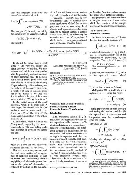 Pdf Conditions That A Sample Function From A Stationary Random