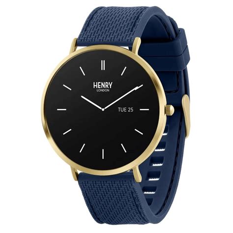 Henry London Hls Amoled Blue Silicone Strap Smartwatch W