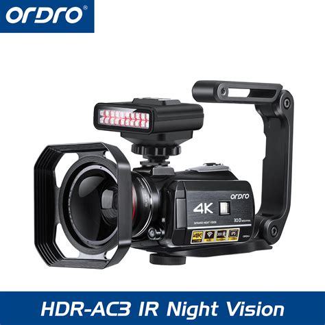 ORDRO HDR AC3 Camcorder 4K 30MP IR Kamera Perekam Kamera Digital