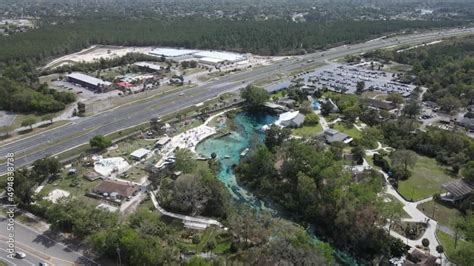 Aerial Of The Beautiful Natural Spring At Weeki Wachee Springs State