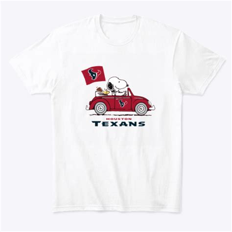 Snoopy And Woodstock Ride The Houston Texans Car T Shirt