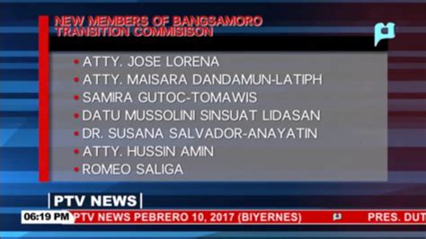 Mga Bagong Miyembro Ng Expanded Bangsamoro Transition Commission