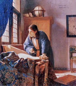 Vermeer Der Geograph Kunstdruck Leinwandbild Gerahmtes Bild Glasbild