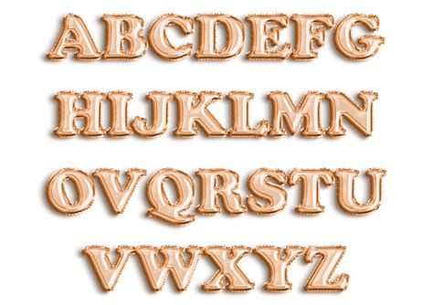 Full English Alphabet Of Orange Color Inflatable Balloon Isolated On