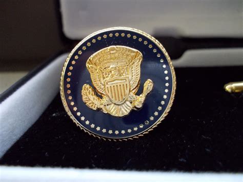 Presidential Lapel Pin President Jimmy Carter Blue Cobalt 24 K Gold