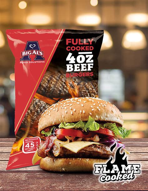 Big Als Fully Cooked Beef Burger 4oz 24 Pack Millbrook Foods Market