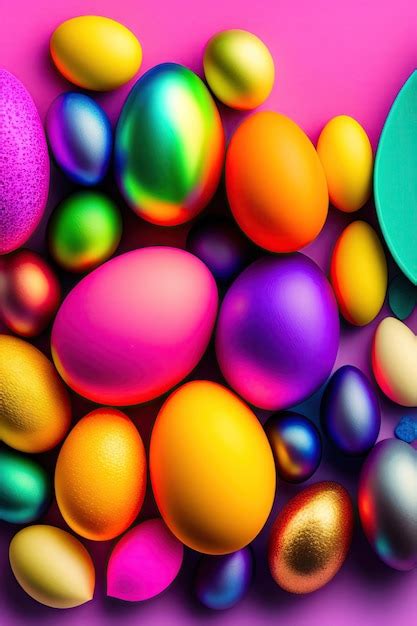 Premium Photo Colorful Easter Eggs In Nest And Flowers On Pastel